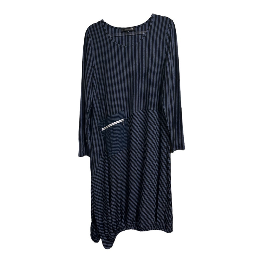 * LIV BY HABITAT CLOTHES - PINSTRIPE DRAWSTRING DRESS